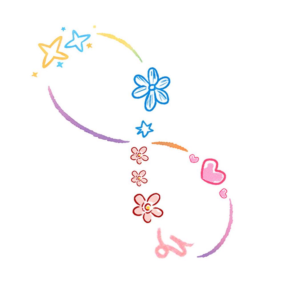 Zwölf bunte Tattoo-Aufkleber Wasserdicht Lang anhaltender Aufkleber Schlüsselbein Niedlich Damen V1U5