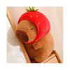Capybara Plush,8.6 Inch Cute Strawberry Hat Capybara,soft Capybara Doll Gift, Soft Brown Capybara Plush Pillow,stuffed Capybara Gift,home Decoration
