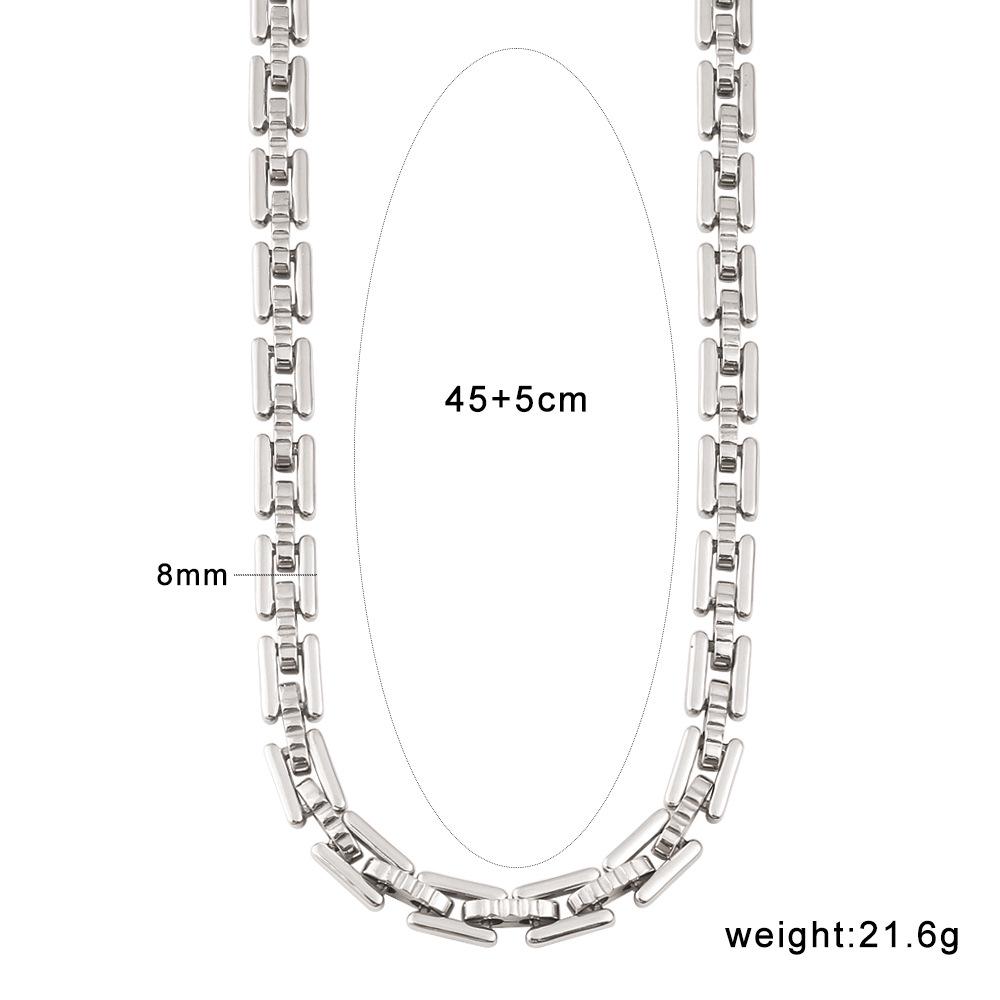 YueShi Interlocking Geometric Quadrilateral Necklace & Bracelet - Versatile, Non-fading Chain.