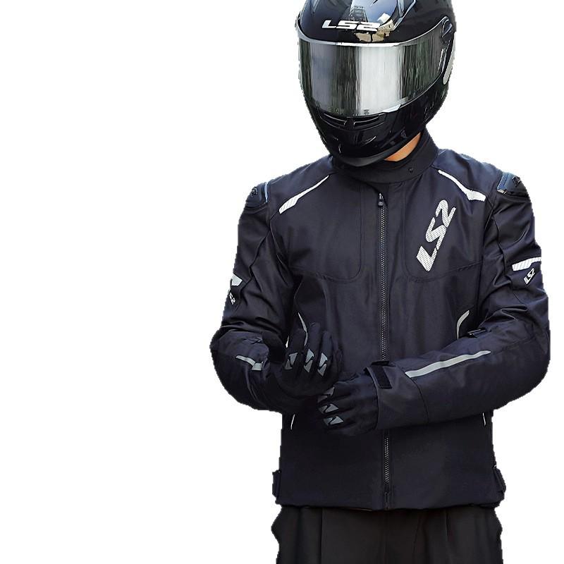 LS2 Men's Motorcycle Riding Suit: Windproof, Anti-Fall, Quick-Release, for All Seasons (Model MJ174)