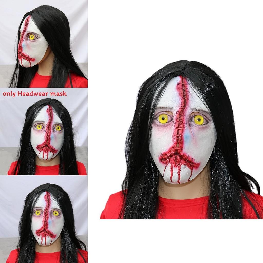 Halloween Horror Props Ghost House Escape Room Npc Latex Mask For Adults