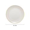 European 8-inch Bone China Dinner Plate with Double Gold Line Rim