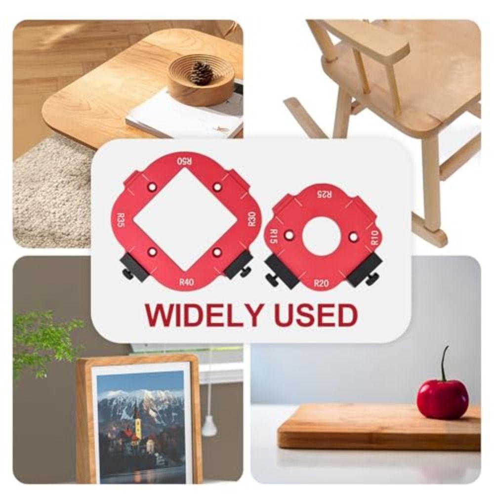 R10-R50 Radius Jig Woodworking Router Templates 4 in 1 Round Corner Jig  Trimming Machine