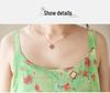 2026 Summer Cotton Linen Patchwork Long Dress with Sling and Large Hem Skirt