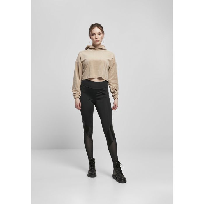 Sweatshirt À Capuche Femme Urban Classics Cropped Velvet Oversized
