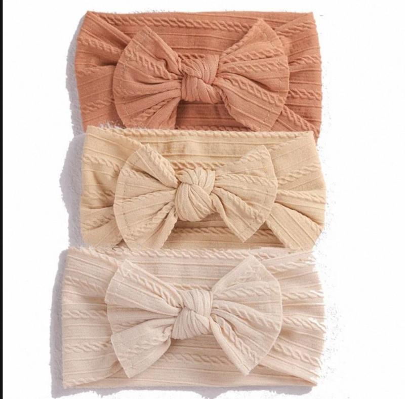 Elastic Knotted Headwear Baby Bowknot Headband Wide Band Bow Hair Bands for Baby Girl Infant Headbands Hair Accessories
