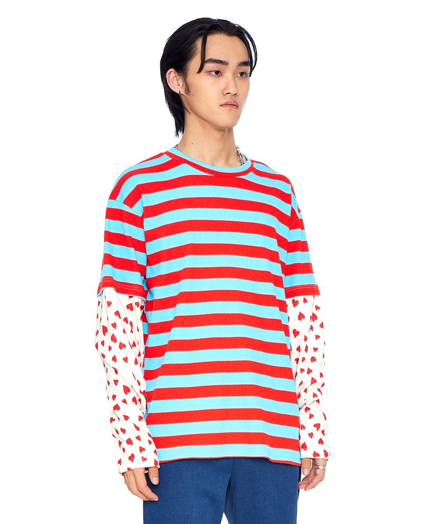 EPONYM Layered Stripe Long Sleeve_ Red & Blue