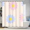 Soft Plush Shower CurtainElegant Pink Blue Daisy Print Shower Curtains for Bathroom Decor Waterproof Fabric Home Decoration 180x