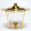 4.0L Large Capacity Restaurant Small Hot Pot Alcohol Stove Glass Buffet Stove Portable Food Heating Container