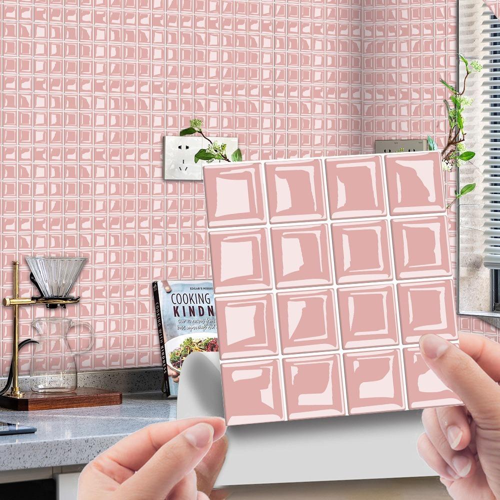 10pcs 3D Self Adhesive Wallpaper Waterproof Wall Decals Retro Crystal Tile Wall Sticker  Bathroom