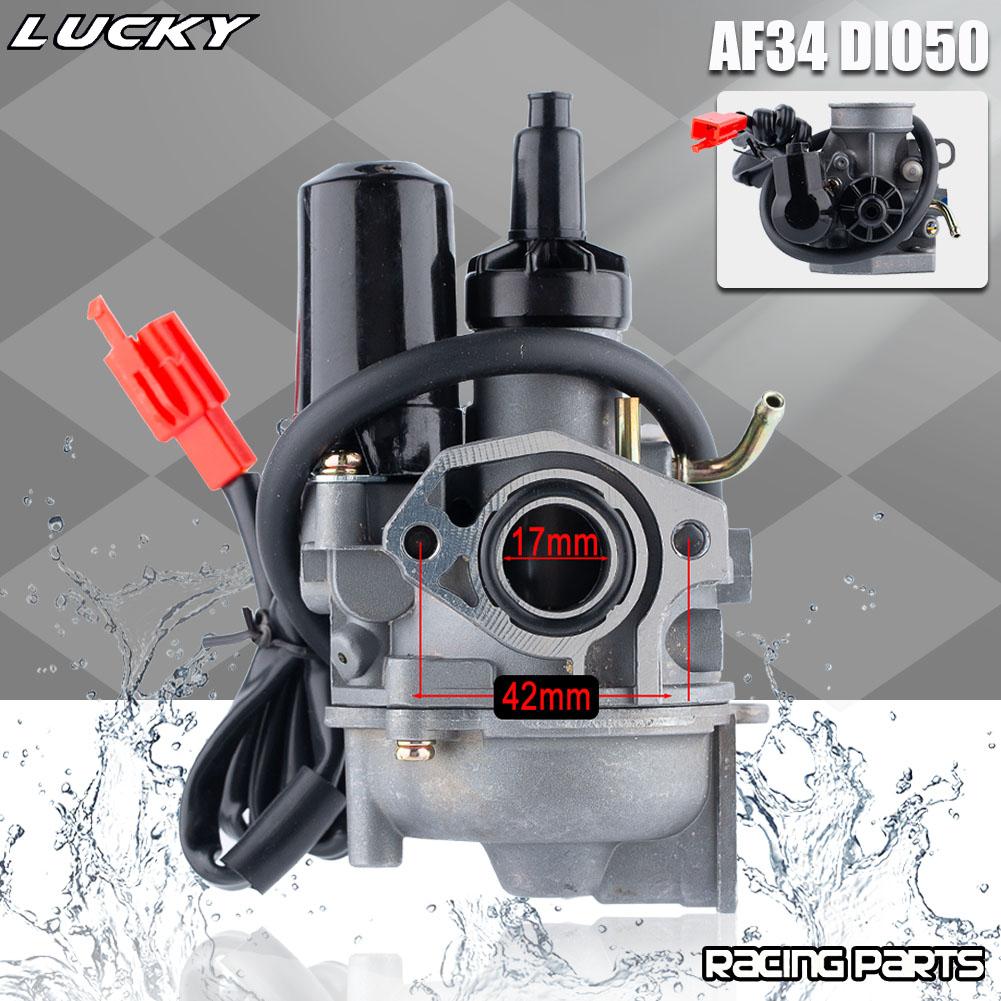 17mm Motorcycle Carburetor 2 Stroke Engine Carb For Honda AF34 AF35 JULIO50 LEAD50 50cc DIO50 ZX50 AF 34 35 DIO ZX 50