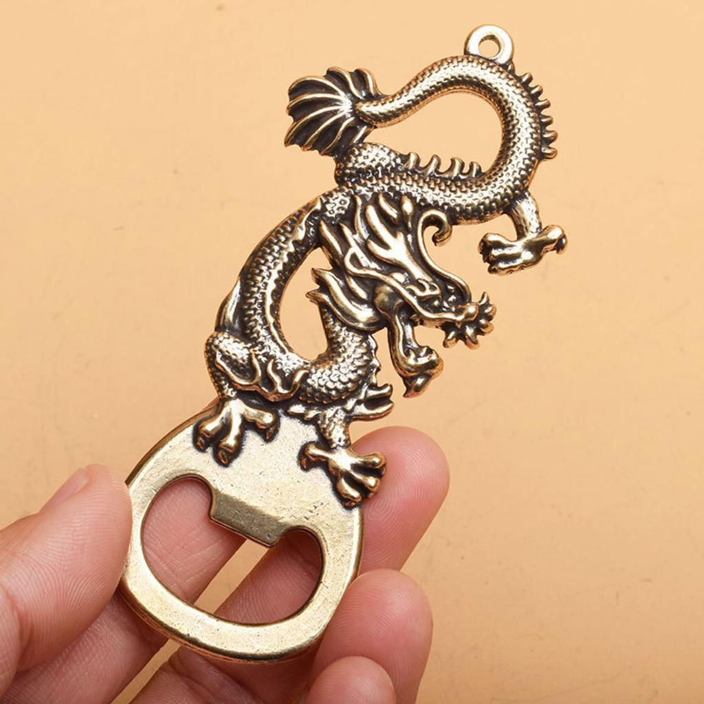 Dragon Bottle Opener Personalized Keychain Animal Shaped Beer Open Tools Brass Mens Bottle Opener Kitchen Bar Accessory