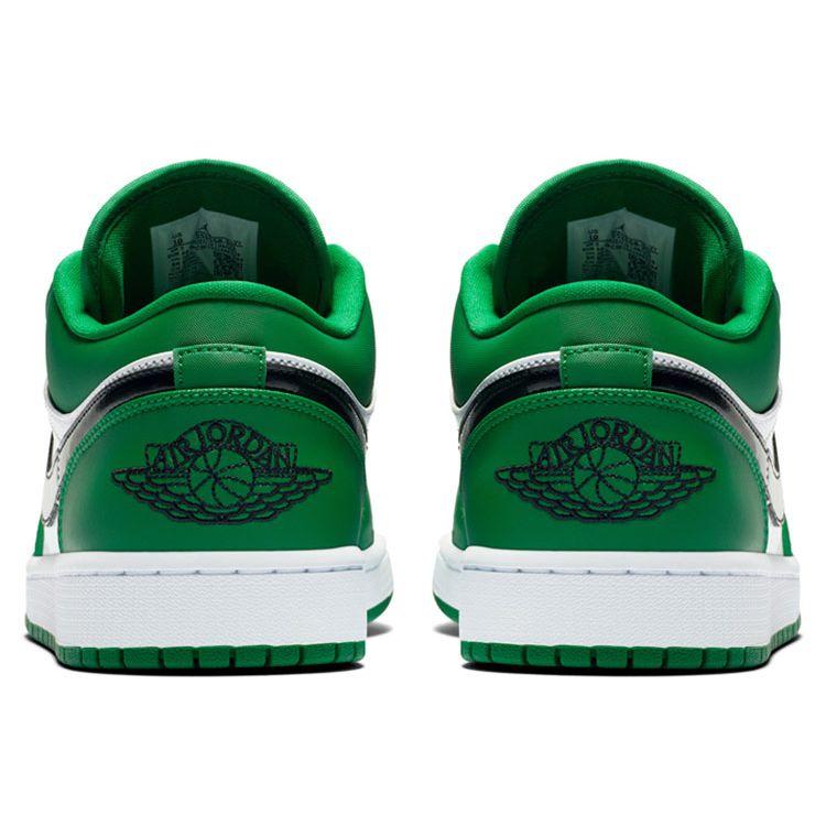 Air Jordan 1 Low Pine Green Unisex Sneakers Black White 553558-301