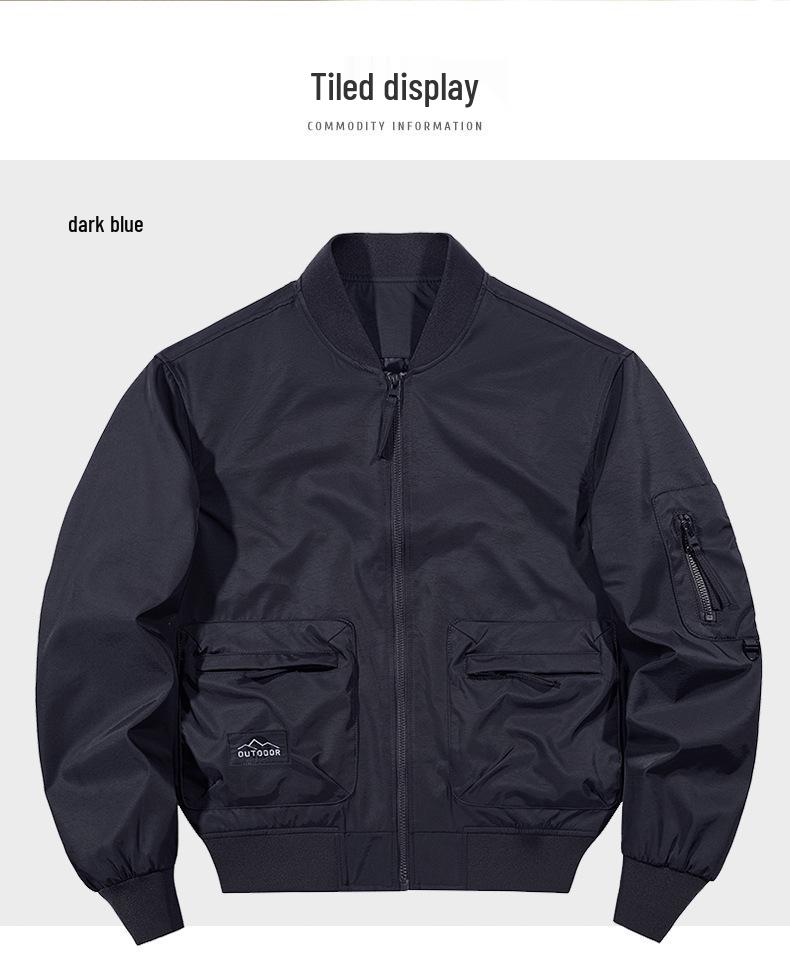 Men's American Style Spring/Autumn Baseball Jacket - Casual Pilot Flight Suit Outerwear Workwear 8861.