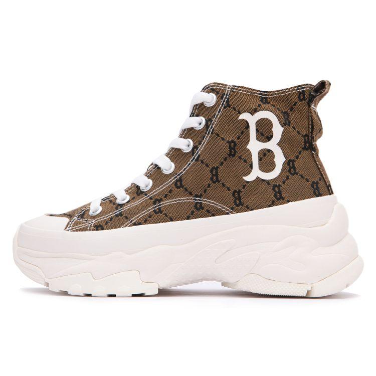 MLB Chunky High Mono Retro Bequeme High-Top Canvas Schuhe Unisex Sneaker Khaki 3ASHU311N-43BGD 43