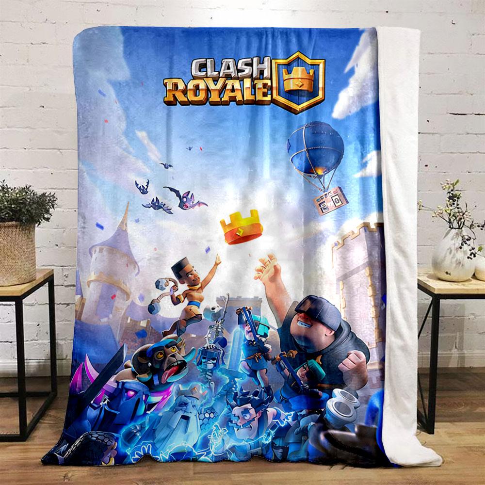 Characters battling with magical effects and a crown in a castle setting. for all seasons blanket lunch break throw gift