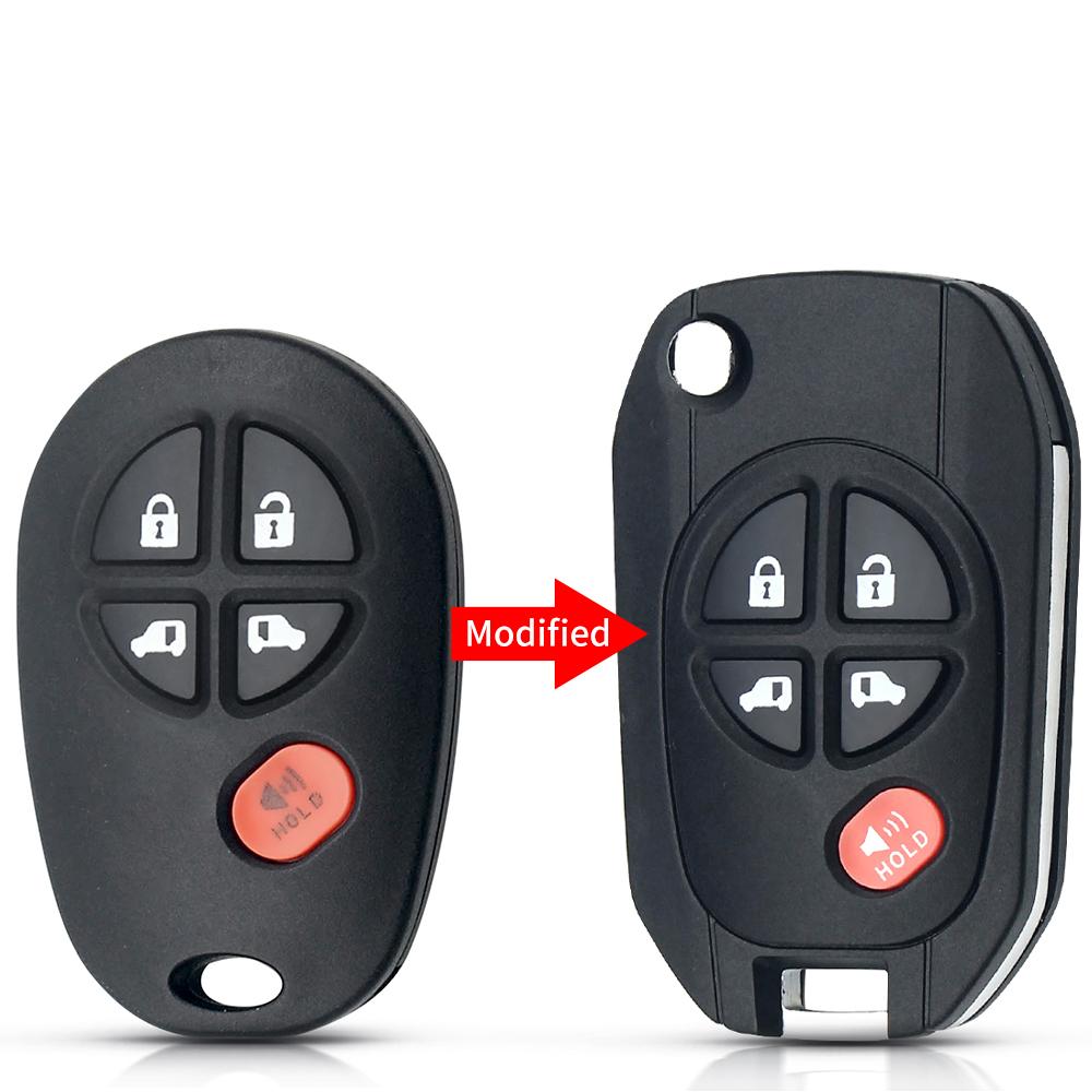 KEYYOU New For Toyota Tacoma HIGHLANDER SEQUOIA Sienna Tundra Replacement Remote Car Key Shell Modified Flip Key TOY43 Case