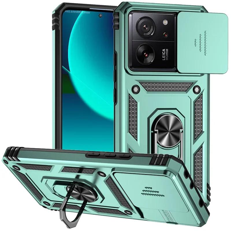 For Xiaomi 13T 12T 11T Pro 5G Case Car Magnetic Ring Holder Armor Shockproof Coque For Redmi 12 13C 12C 11A4G Lens Protect Cover