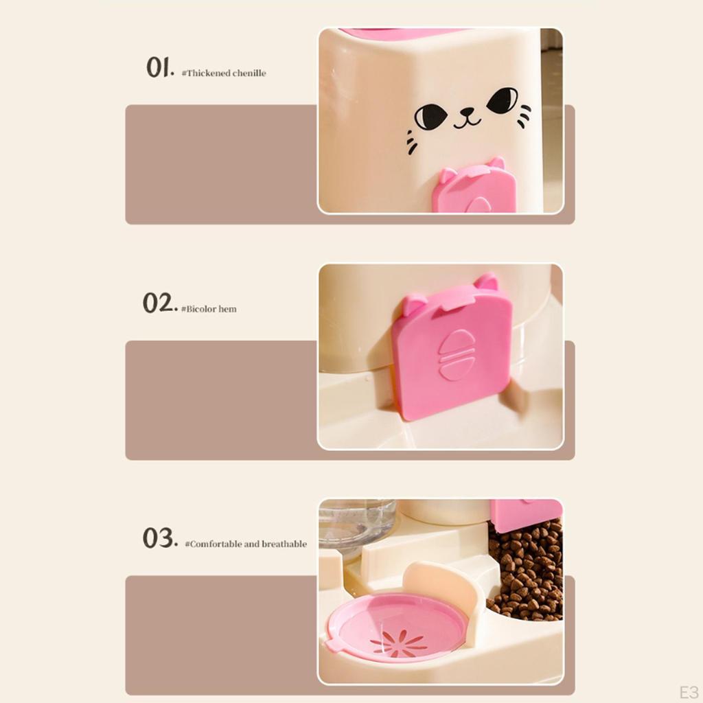 2 In 1 Automatic Pet Feeder Cats Water Container Cat Food Bowl for Small Dogs