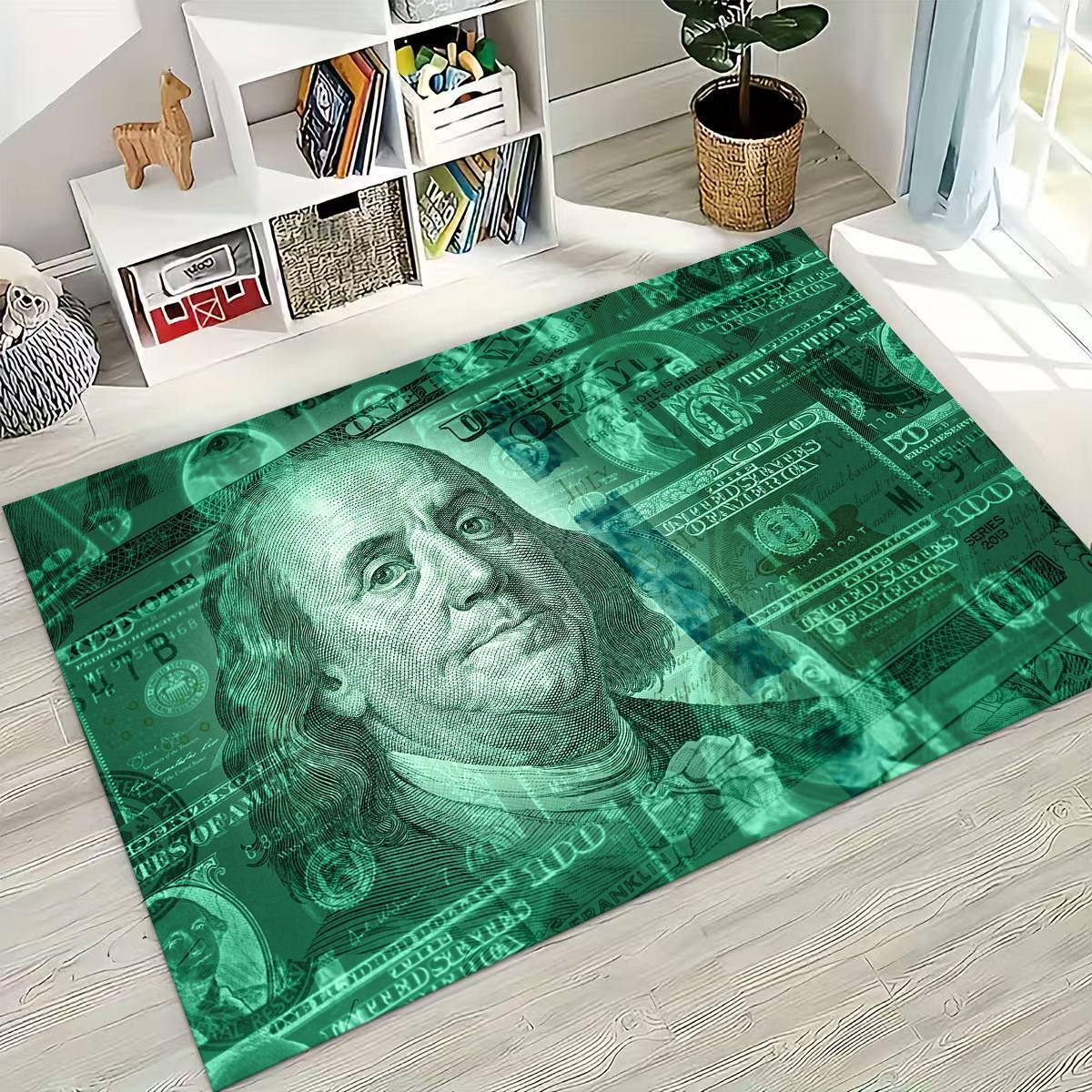 

3D Коврик с рисунком «Личность Деньги USD Евро БОГАТЫЙ» для Спальни Гостиной Дивана Дома, Большой Детский Нескользящий Напольный Коврик 40x60cm( 15x23in )