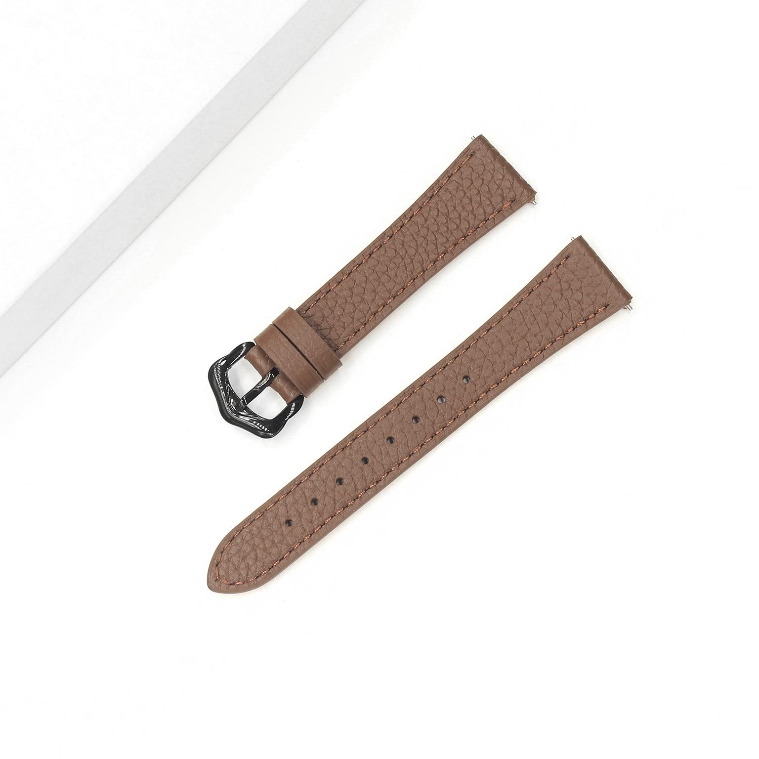 Curea Subțire cu Model Litchi din Piele de Vacă, 18/20mm, pentru Ceas Huawei GT6/5/4/3 Femei (Cadran de 41 mm) For GT6/5/4-41mm (18mm) white