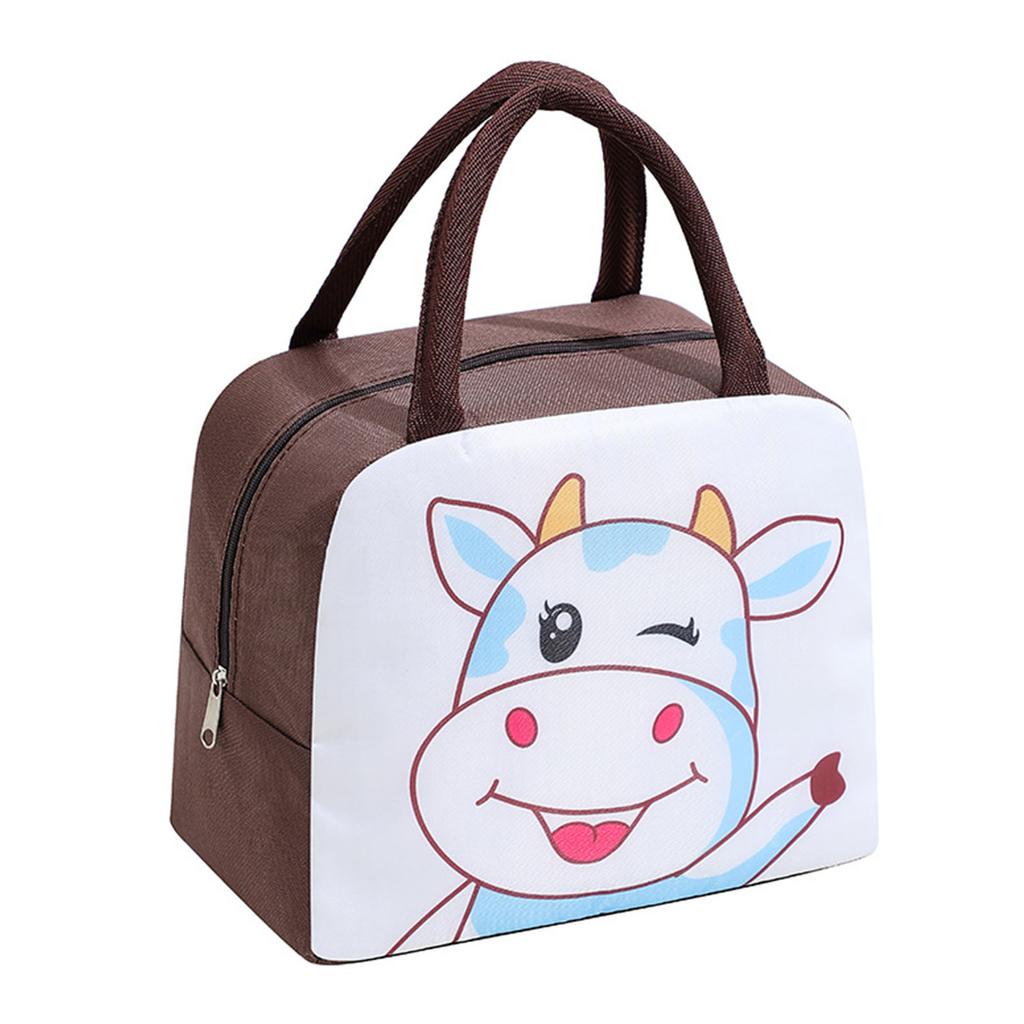 Lunch Bag Cute Cartoon Animal Pattern Waterproof Large Capacity Portable Thermal Insulation Lunch Box Bag for Women Men
