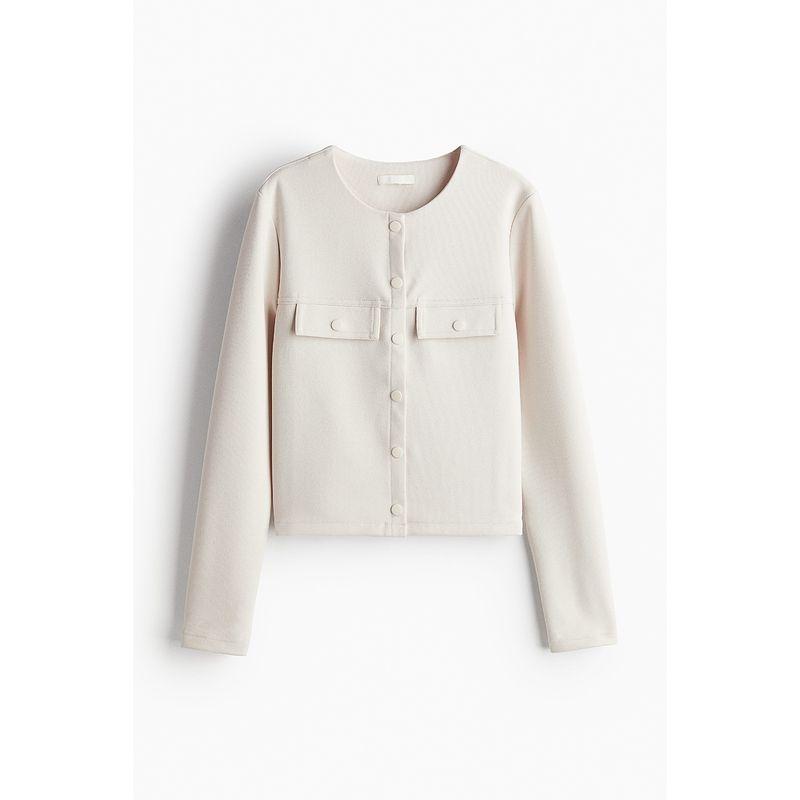 

HM Women s Naist Autumn Short round Neck Warm Bottoming Cardigan Long Sleeves Tops 1236229 Light Beige 170/104(L)