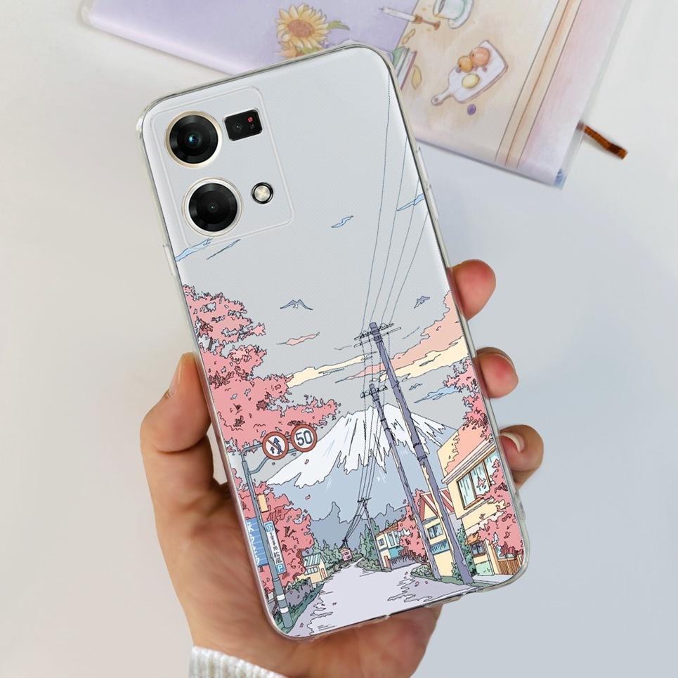 For Oppo Reno7 4G Case CPH2363 Oppo Reno7 Lite 7Z Lovely Painted Cover Soft TPU Phone Case For Oppo Reno 7 5G 7Pro Back Cover