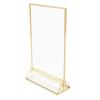 Porte-Affiches Acrylique à Bordures Dorées Présentoir Cadre Photo Porte-Papiers Transparent Présentoirs de Table pour Menus de Mariage Restaurants