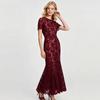 Korte mouw Plus size kant vintage bloemen nieuw in jurken voor vrouwen casual lange zomerjurk