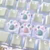 1 шт. Ручна робота Напівпрозорі Рожево-Сині Кігкішки Котячі Смоляні Кейкапи Хрестовий Вал Механічна Клавіатура Кейкап Декорація Esc Wasd Кейкапи