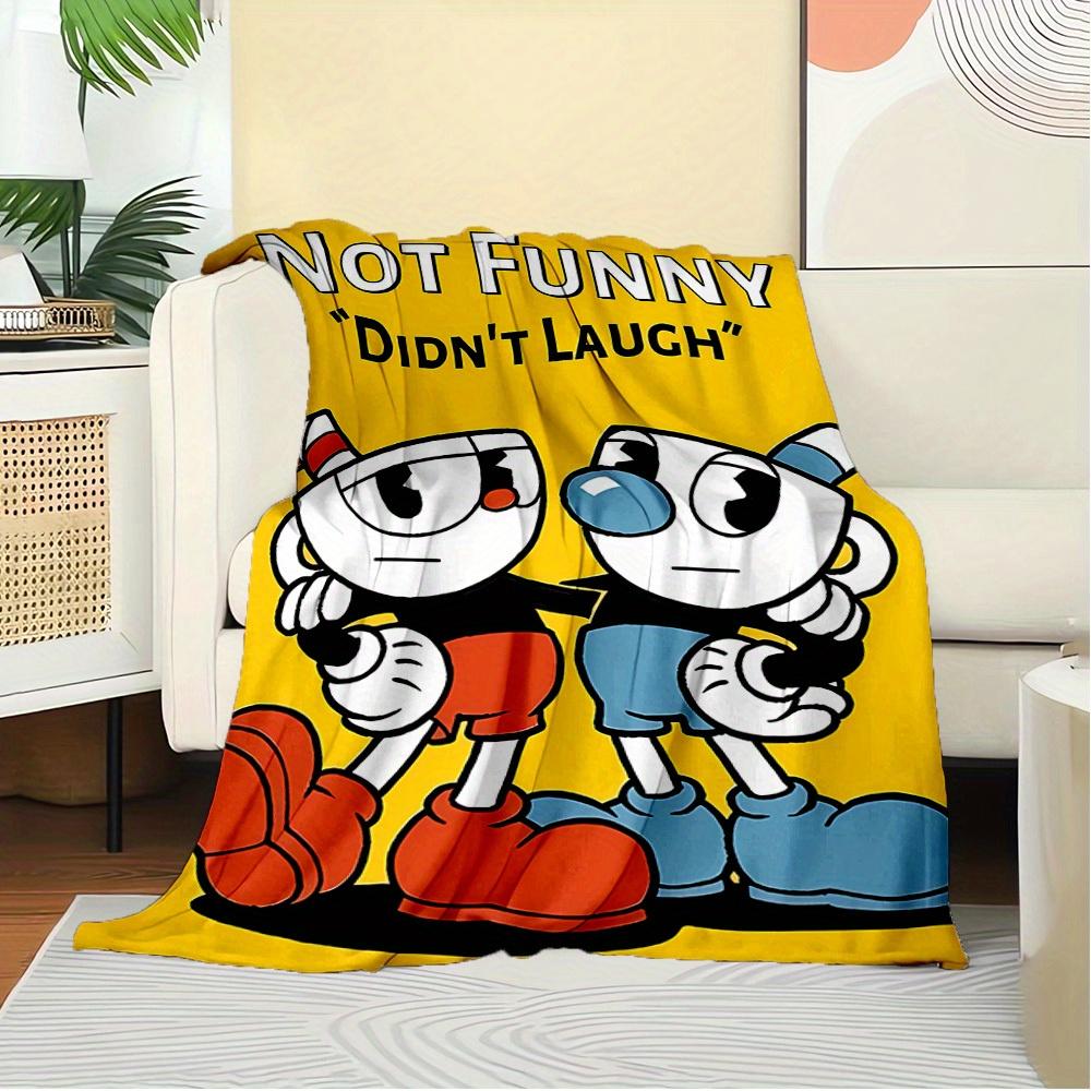 1pc Cuphead,Mugman,Minimalist Print Flannel Blanket Suitable for All Seasons, Perfect for Home, Travel, or Camping 28