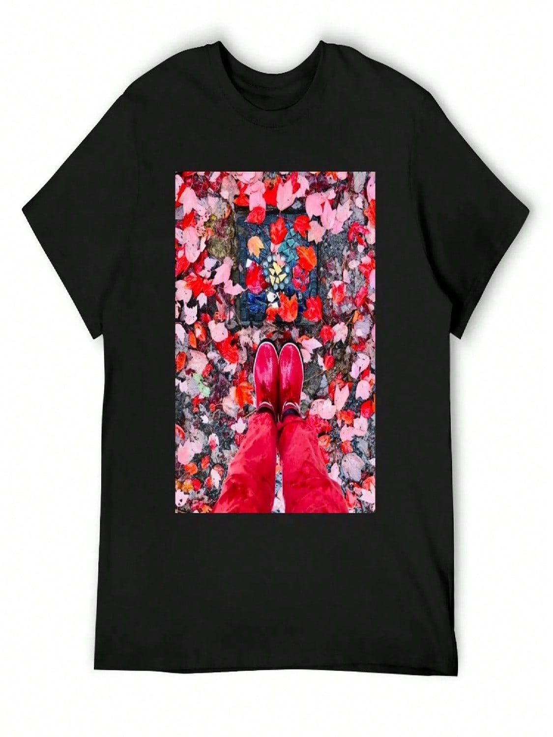 Rain Boots And Maple Leaves T-Shirt Plus Sizes Louboutins Gifts For Boyfriend unisex Graphic T Shirts S разноцветный