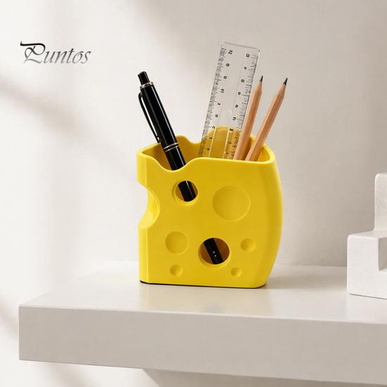 Novelty Gifts for Coworkers Cheese Shape Storage Box, Cute Yellow Plastic Organizer, 3D Printing Decorative Key Holder Entryway Creative Ornament Home