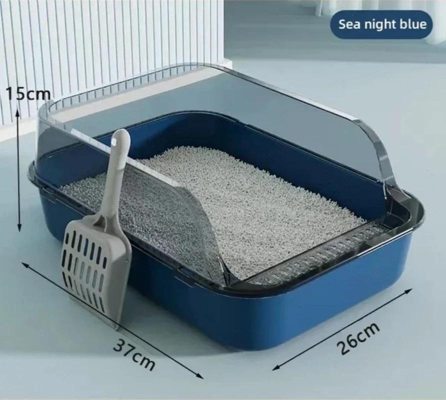 Kitty Semi-Enclosed Cat Litter Box - Splashproof Cat Tray/Toilet Cleaning Basin Supplies Suitable for Kitten Pet Toilet Bedpan