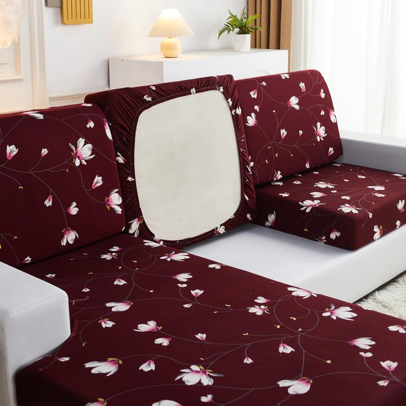 Neuer floral bedruckter Stretch-Sofa-Sitzkissenbezug, Rückenlehnenschutz für Couch, Sofabezug in L-Form, Chaselong-Schonbezüge