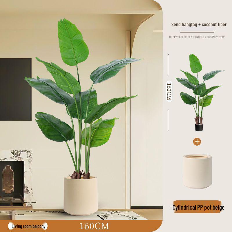 Large Faux Bird of Paradise Tree - Indoor Living Room Floor-Standing Luxury Green Plant Decor