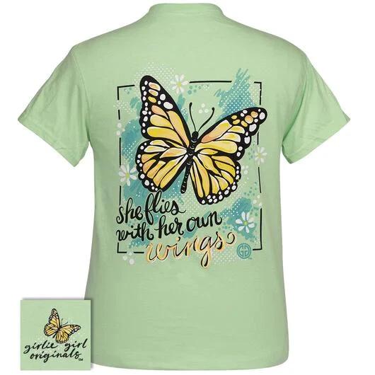 New GIRLIE GIRL T Shirt SHE FLIES WITH HER OWN WINGS 2XL