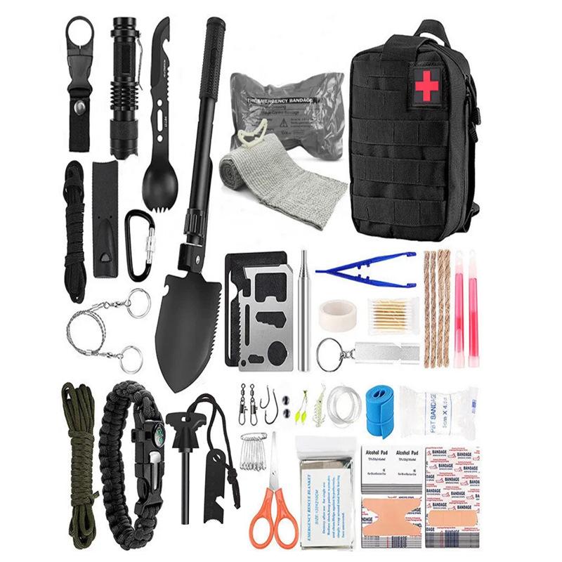 Waterproof Outdoor Adventure First Aid Kit & SOS Survival Set