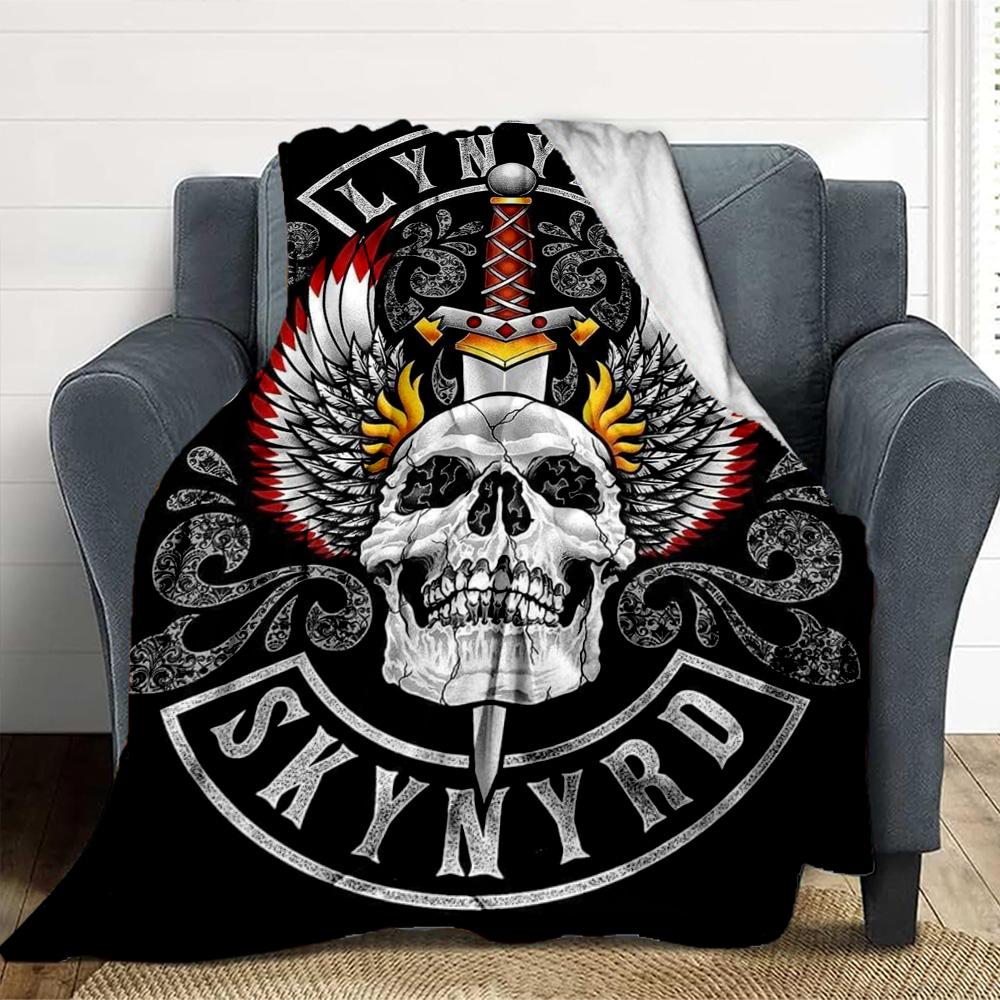 Skull Sword Flannel Blanket Throw Blanket Soft Warm Sofa Bed Camping Car Home Decor Unique Christmas Gift C930338