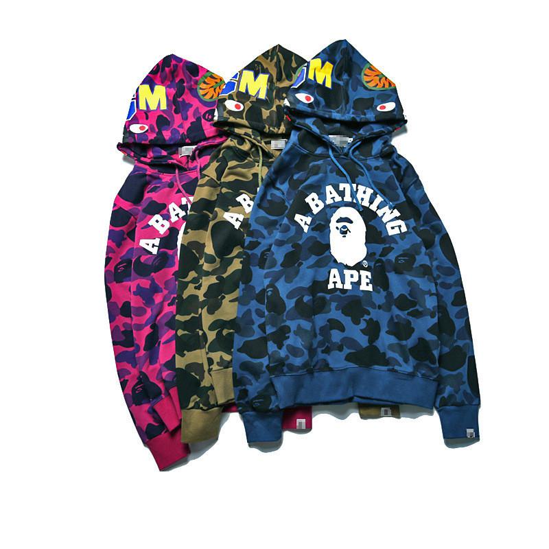 Shark Head 3d Print Hoodie With Camouflage Pattern For Casual Youth Fashion