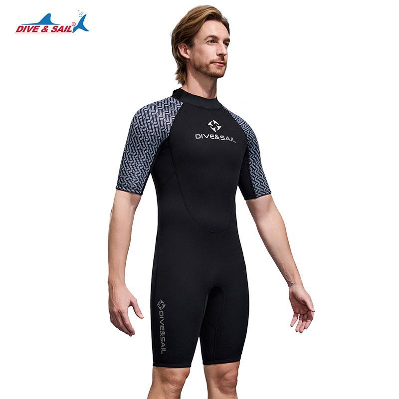Costum de neopren termic complet pentru scufundări, surf, snorkeling, înot, unisex, 3 mm neopren, costum de scufundare cu pantaloni scurți