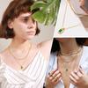 Vnox Classic Gold Plated Various Chain Necklaces,Stainless Steel Square Heart Pendent Necklace For Girl,Clavicle Collar Jewelry