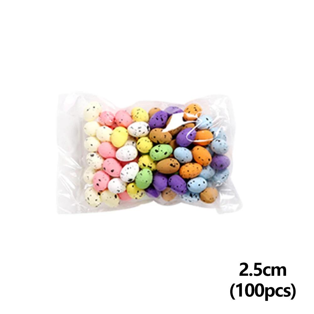 100pcs Colorful Mini Foam Easter Eggs Fake Bird Eggs DIY Happy Easter Decoration 2026 Home Party Decor Kids Gifts Favor