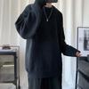 Men's Korean Style Loose Knit Round Neck Sweater - Solid Color, Versatile Base Layer, Trendy Autumn/Winter Pullover