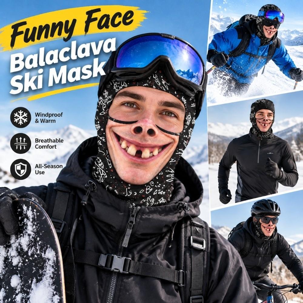 3D Printed Funny Face Balaclava Ski Mask Warm Ski Mask Balaclava Face Cover  Motorcycle Riding