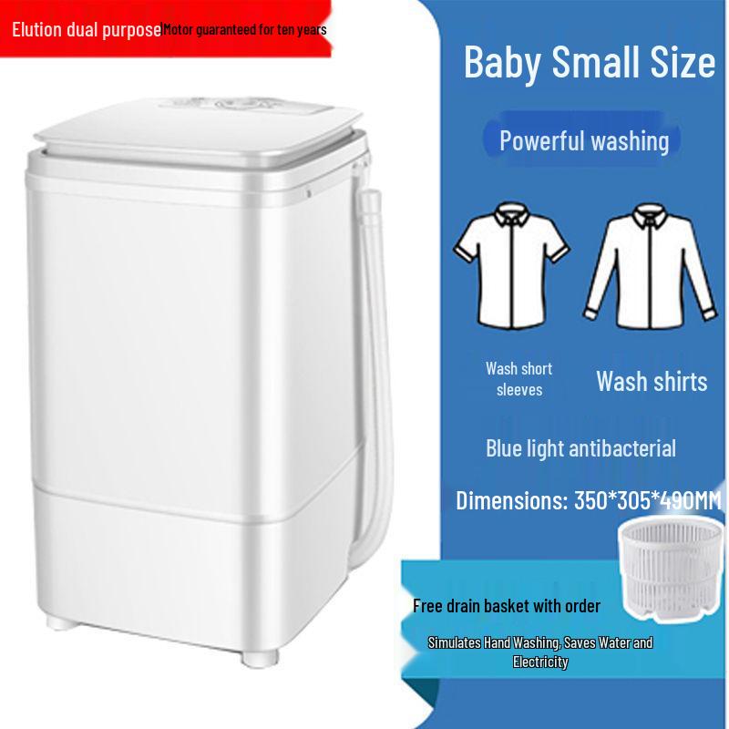 Compact Semi-Automatic Mini Washing Machine for Dorms & Home - Ideal for Students, Infants, and Children.