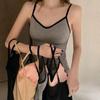 Korean Style Fleece Lined Thermal Vest Slim Fit Built In Bra Non Slip Layering Top