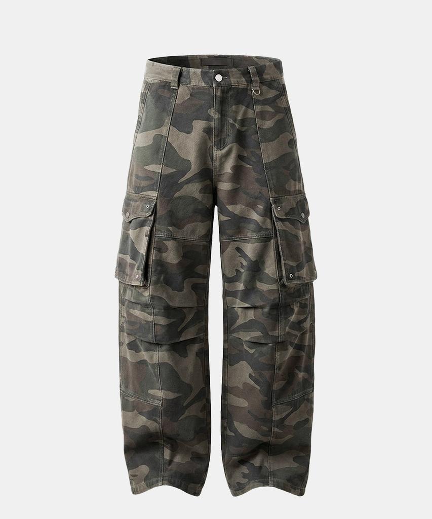 BADBLOOD Arc Curved Fit Cargo Pants - Camo