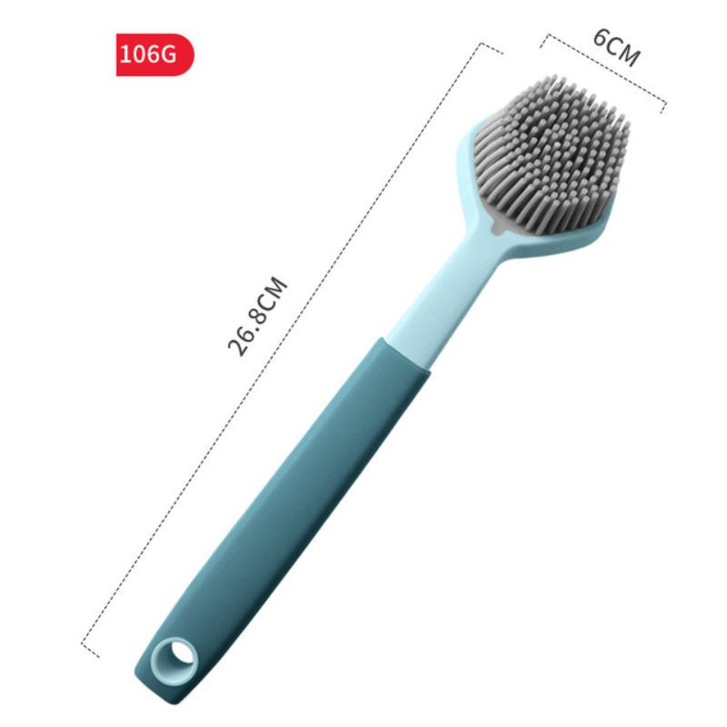 1 x Silikonbürste, Küchenbürste zum Reinigen, Mehrzweck-Schrubbbürste mit Griff, Reinigungsbürste für Geschirr, Spüle, Töpfe, Pfannen, Haushaltswerkzeug